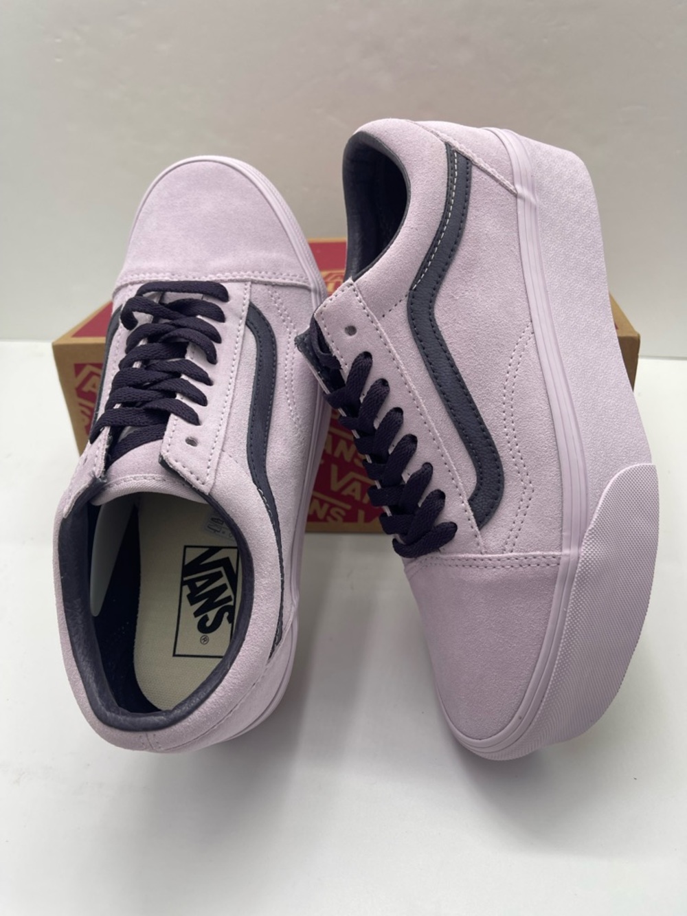 Vans Old Skool Stackform Platform Suede Lavender Sneakers VN0009PZLAE NIB - Picture 10 of 16